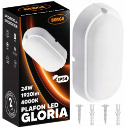 Surface-mounted ceiling LED light 24W - neutral white