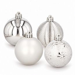 Aga Christmas baubles MIX 6cm 16pcs GIF5077 Silver