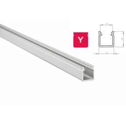 Aluminium profile for LED strips Y surface 1m ELOXED