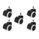 Office chair wheels - 5 pcs - white