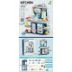 Blue kitchen set with light and sound functions + accessories