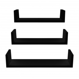 Linder Exclusiv Set of 3 Wall Shelves Black