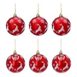 Aga Christmas Ornaments 7cm 6pcs Red - Deer