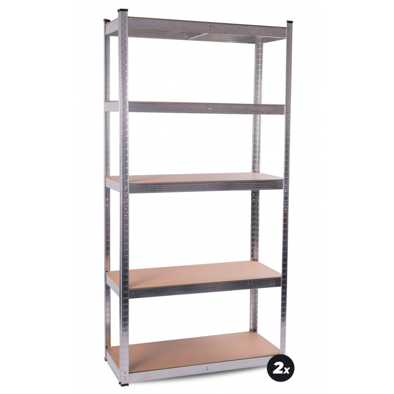 Aga 2x Metal Shelf 180x90x40 cm 5 Shelves