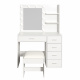 Aga Dressing Table with Mirror and Lighting + Stool White
