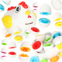 Educational egg shape sorter puzzle 12 pcs chicken