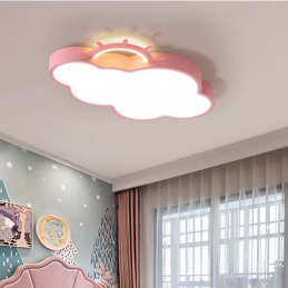 LED ceiling light plafond for children's room dimmable LUMELA + remote control cloud pink