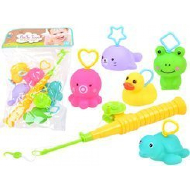 Rubber animals with fishing rod ZA3512