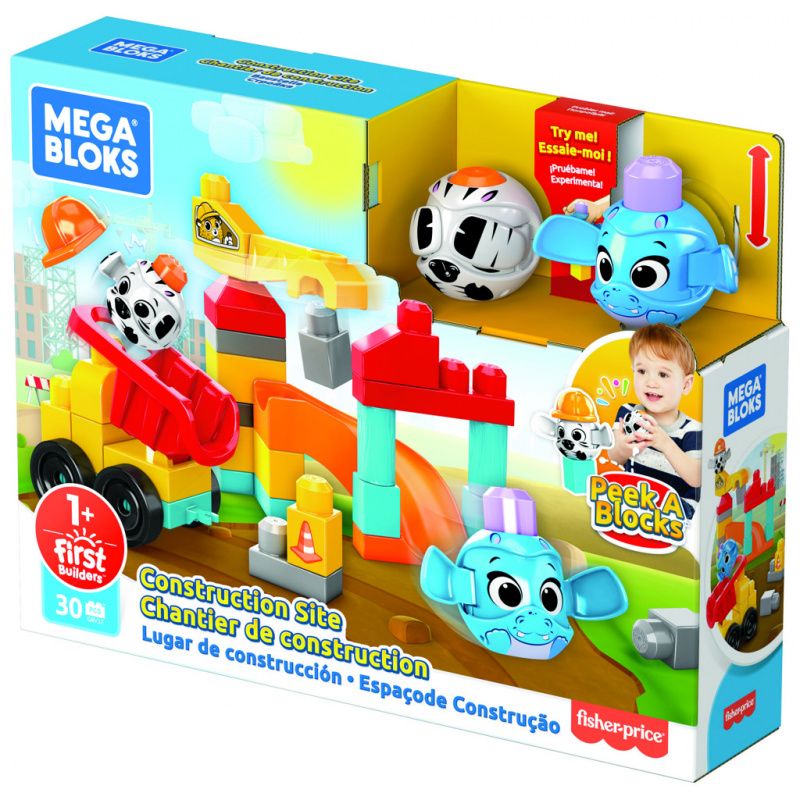 Mega bloks peek a bloks construction site game set