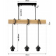 Hanging ceiling light LED wooden beam 3xE27 loft cup