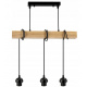 Hanging Ceiling Light LED Wooden Beam 3xE27 Chandelier Spring White