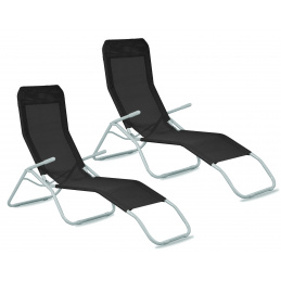 Aga 2x Garden Lounger SIESTA Black