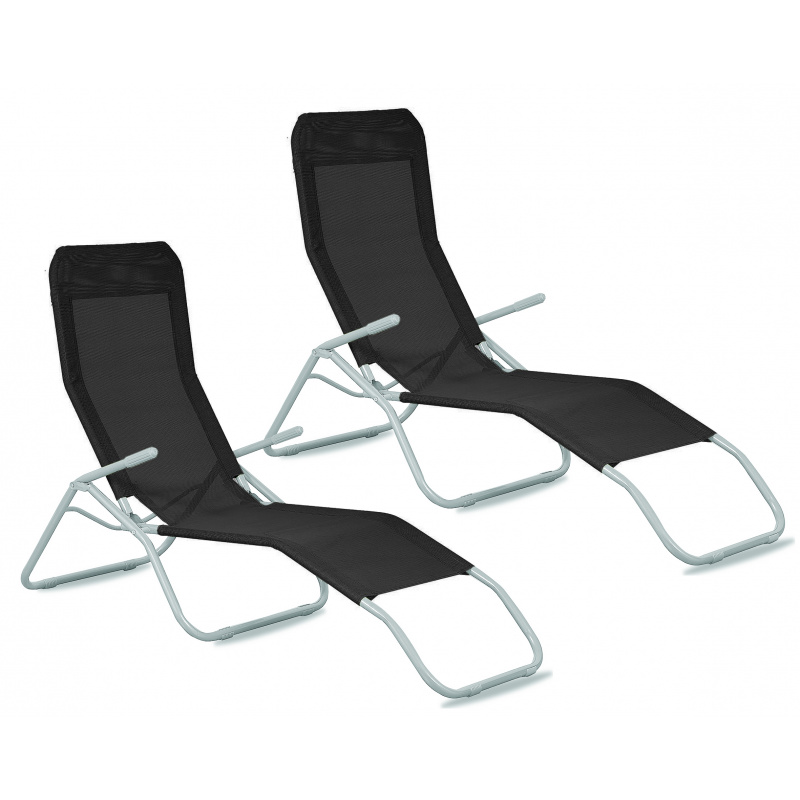 Aga 2x Garden Lounger SIESTA Black