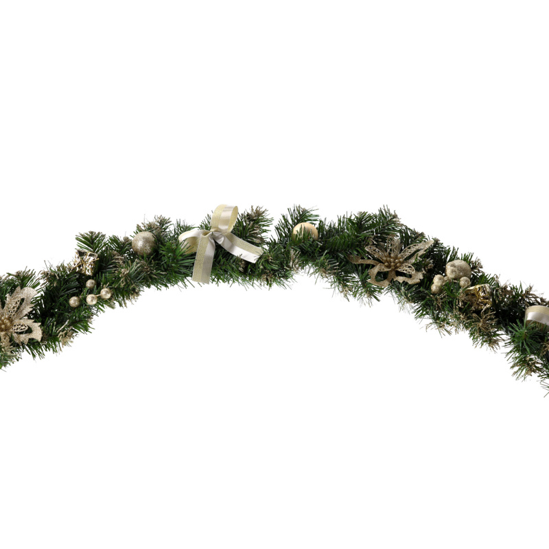 Aga Christmas Garland with Ornaments 180 cm Gold