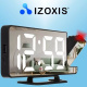 Mirror clock with projector Black Izoxis 19576