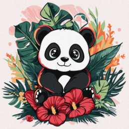 Painting by numbers 30x30cm for children KHO1261 Panda in the tropics AP0085 universal