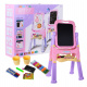 Large Double-Sided Board for Kids 3+ Pink + Magnetic Board + Accessories