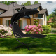 Aga Garden Hanging Lounger with Canopy Black