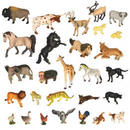 Animal figures in the zoo set 28 pcs.