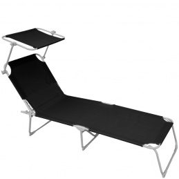 Folding lounger with canopy