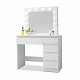 Aga Dressing table with mirror, lighting and el.drawer Matte White