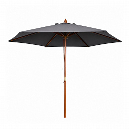 Linder Exclusiv Garden Parasol with Wooden Frame 300 cm Dark Grey