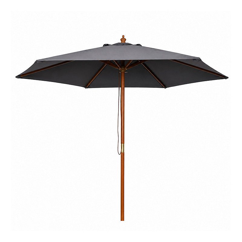 Linder Exclusiv Garden Parasol with Wooden Frame 300 cm Dark Grey
