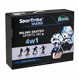 4-in-1 Roller Skate Set Children's Skates Size 34-38 Blue 6SAF048 - SECOND QUALITY