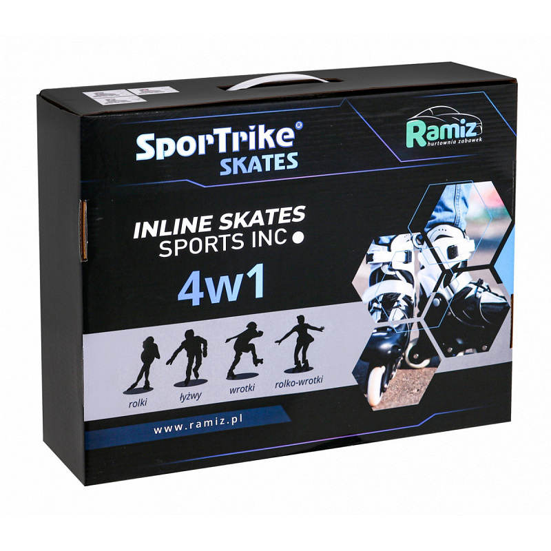 4-in-1 Roller Skate Set Children's Skates Size 34-38 Blue 6SAF048 - SECOND QUALITY