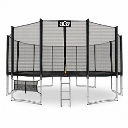 Aga SPORT PRO Trampoline 518 cm Black + Safety Net + Ladder + Shoe Pocket