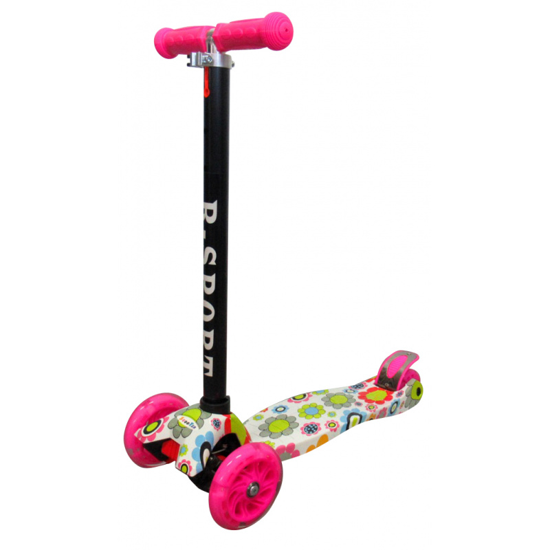 R-Sport Children's three-wheeled scooter H2 Pink with LED wheels