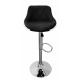 Aga 2x Bar Stool Silver/Black-White