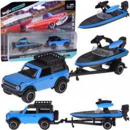 Maisto Licensed Metal Car Ford Bronco 2021 + Boat 1:64 ZA5969 Universal