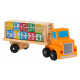 Wooden truck with trailer and blocks for children 2+ Educational toy + blocks with letters and numbers