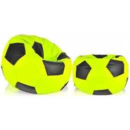 Aga Sofa bag BALL XXXL Black - Light green + footrest