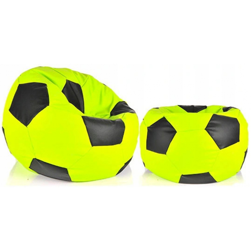 Aga Sofa bag BALL XXXL Black - Light green + footrest