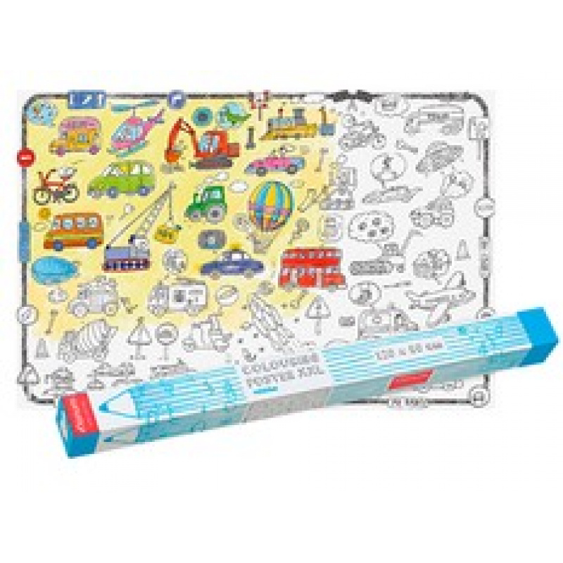 MONUMI XXL Floor Coloring Sheets - Vehicles 4+