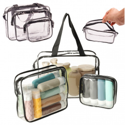 Aga Transparent Travel Cosmetic Bag Set 3pcs