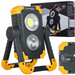 Portable rechargeable LED spotlight with power bank function 10W - IP44 - cool color