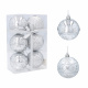 Aga Christmas Ornaments 7cm 6pcs Silver - Snowflakes
