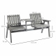 Aga Garden Bench with Table 152x70x83 cm Gray