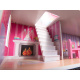 Aga MDF Dollhouse with furniture 70 cm Pink LED