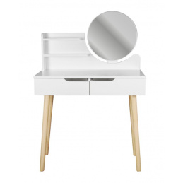 Cosmetic Vanity Table with Mirror - SCANDI White