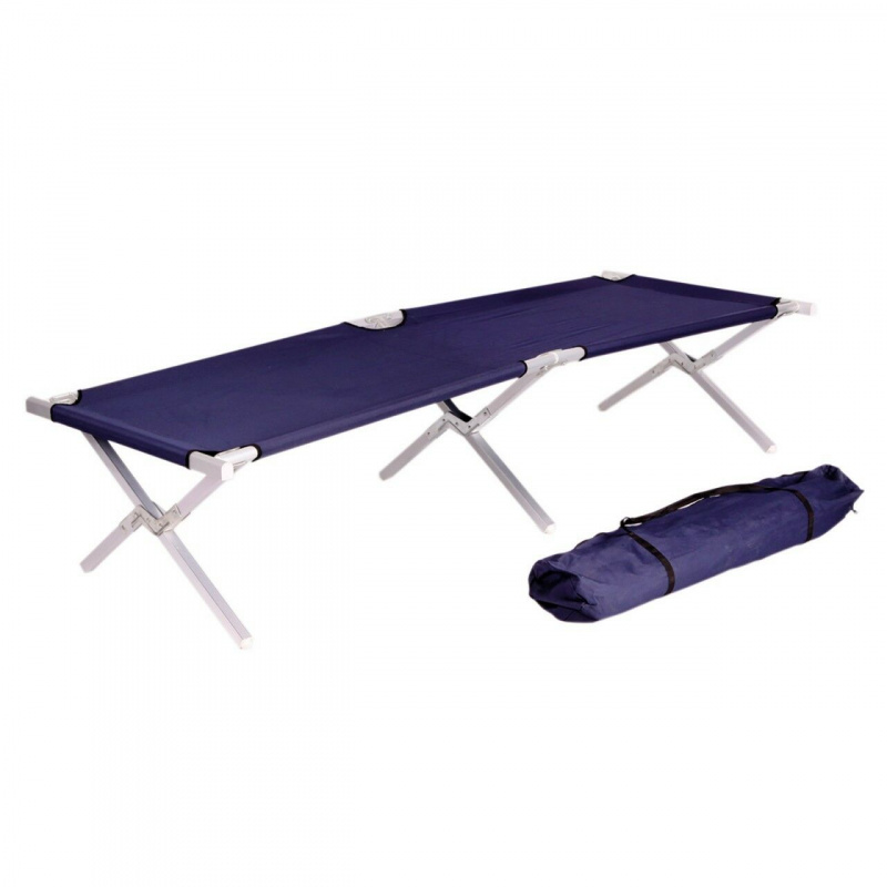 Linder Exclusiv Camping Folding Bed Blue