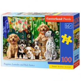100-piece Puzzle Puppies, Laundry and Bird Antics B-111305 universal