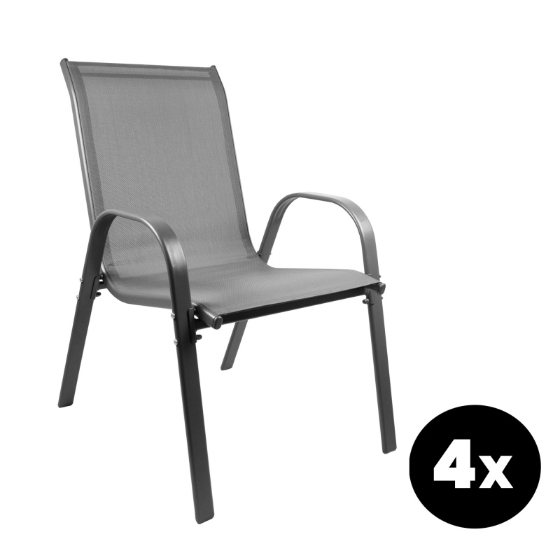 Aga 4x Garden Chair MR4400GY-4 Grey