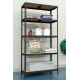 Linder Exclusiv Metal Shelf 180x90x40 cm 5 Shelves Black