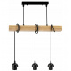 Hanging Ceiling Light LED Wooden Beam 3xE27 Chandelier Wire Ball