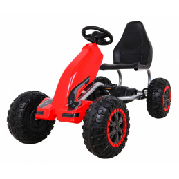 Large Pedal Go-Kart Strong for Kids Red + 100 kg Load + EVA Wheels + Hand Brake + Sport Seat