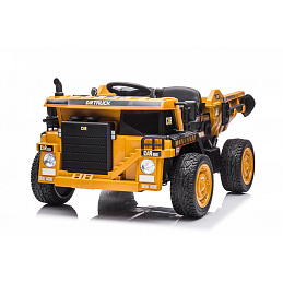 Construction vehicle yellow dump truck